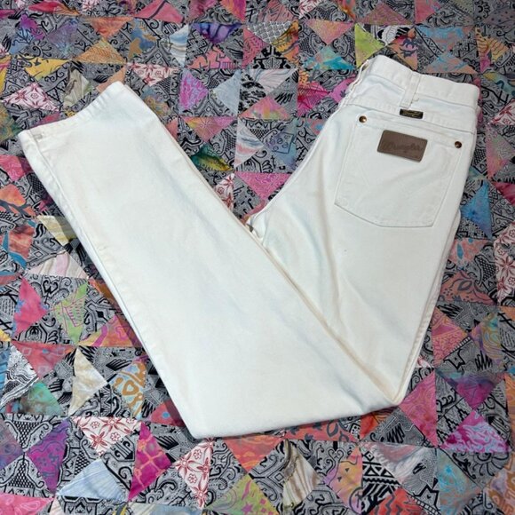 Wrangler 936 White Denim Slim Fit Cowboy Cut Jeans 936WHI Mens 31x34 Made In USA - Picture 1 of 8